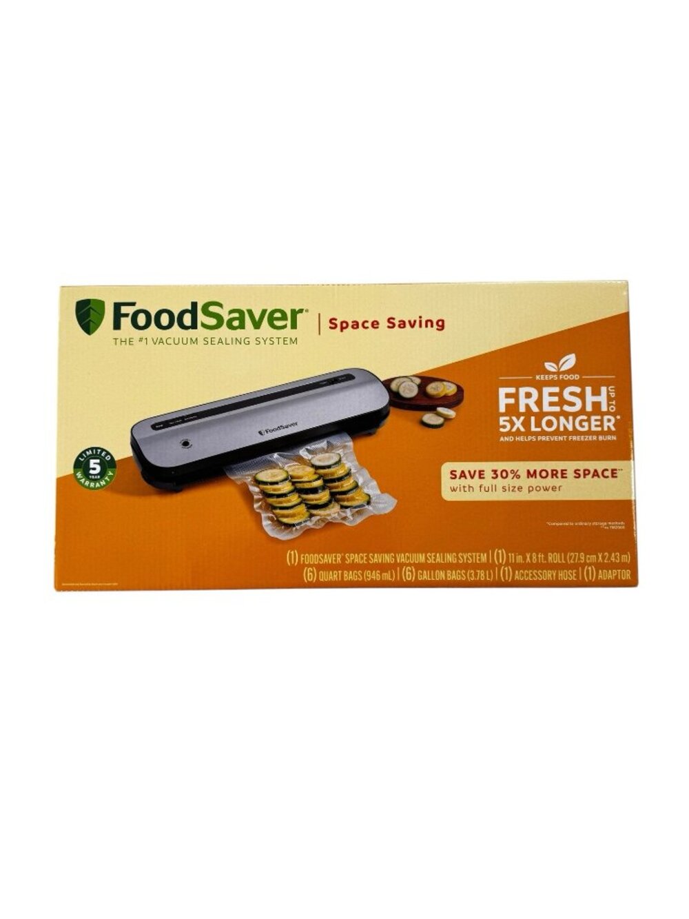 NEW FoodSaver Space Saving Vacuum Sealer with Bags VS1230 Unopened Box